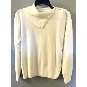 Vintage Dress Barn Womens Winter White Sweater Roll Neck  Size XL
